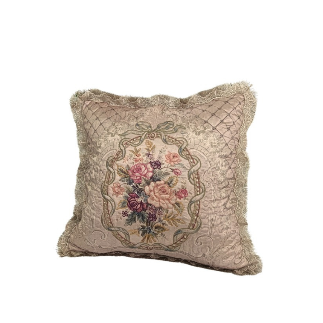 Antique floral cushion cover